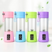 Mini Liquidificador Portátil Recarregável 380ML 6 Laminas - Azul