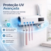 Porta Escova Esterilizador UV Dispenser Pasta Automático