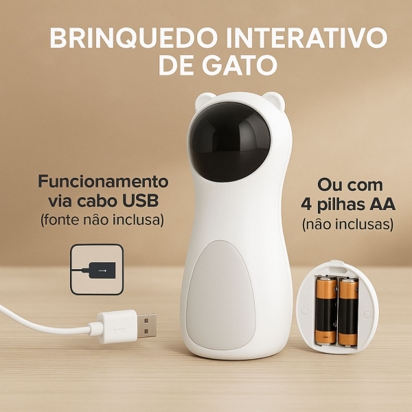 Brinquedo Laser Automático Giratório para Gatos