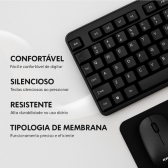 Kit mouse & teclado com fio escritório macio mouse pad preto