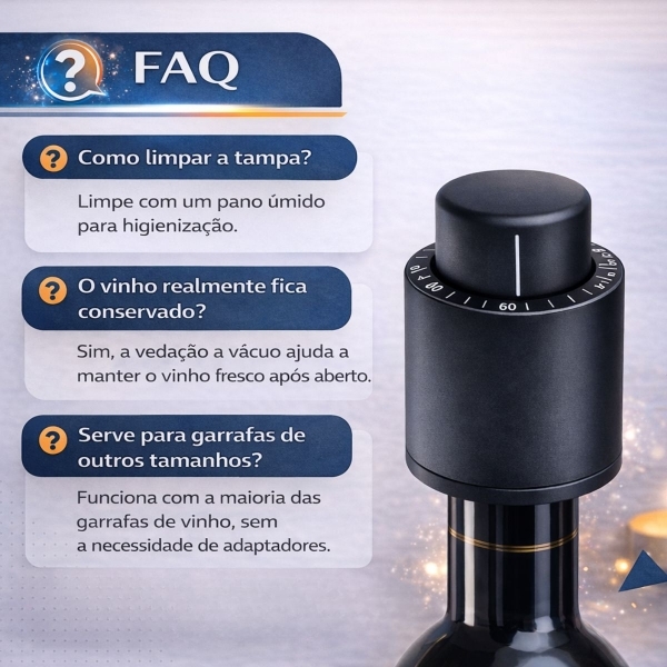 Tampa Para Vinho A Vácuo Pressão Vedação Premium