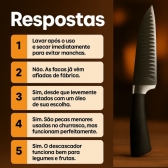 Kit Facas Profissional Inox com Afiador Tesoura Descascador