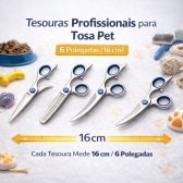 Kit Tosa Pet Profissional Pente Tesouras Alicate Cães Gatos