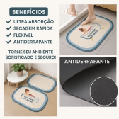 Kit 2 Tapetes Impermeável Antiderrapante Banheiro Cozinha - Redondo/Quadrado
