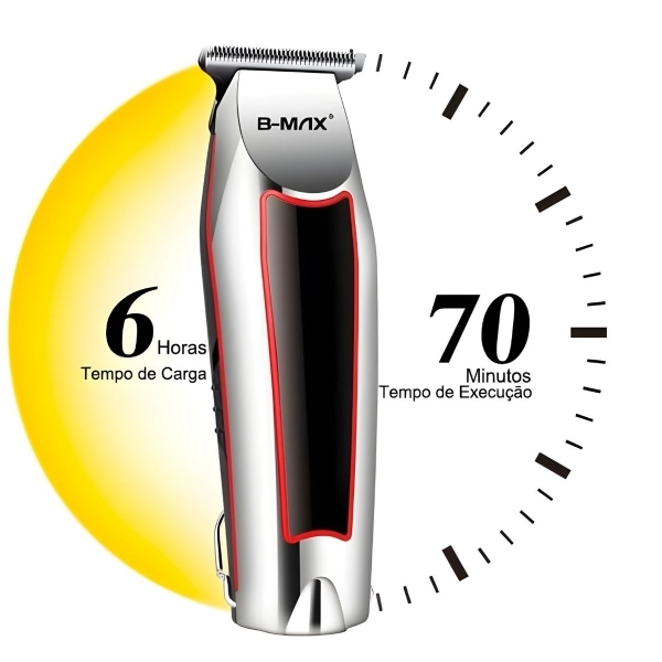 Máquina Cortar Cabelo Sem Fio Acabamento Profissional USB