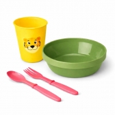 Kit Alimentação Infantil 4 Peças Bebê Livre BPA 0 a 24 Meses - Prato Verde