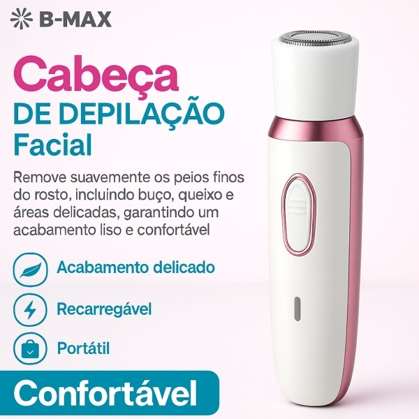 Depilador Elétrico 4 em 1 Recarregável para Rosto e Corpo