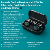 Fone de ouvido TWS10 Bluetooth