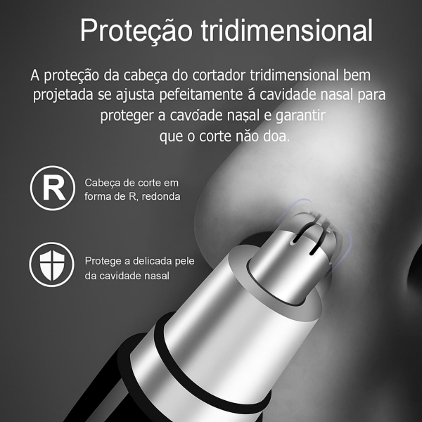 Máquina Aparador Pelos Elétrico Nariz Ouvido Sem Fio Bivolt