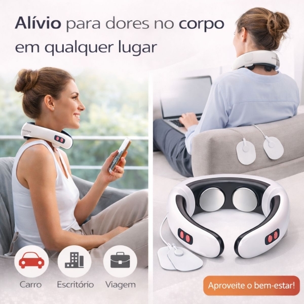 Massageador Cervical Elétrico Portátil Relaxamento Pescoço