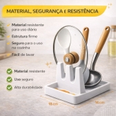 Suporte Descanso Tampa Panela Utensílios Organizador Cozinha - Branco