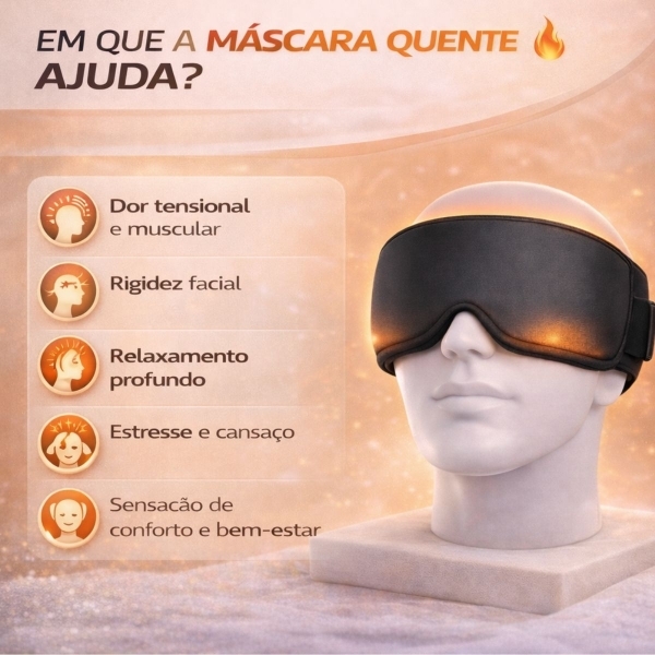 Máscara Gel Terapêutica Fria Quente Dor Cabeça e Olhos - Preto