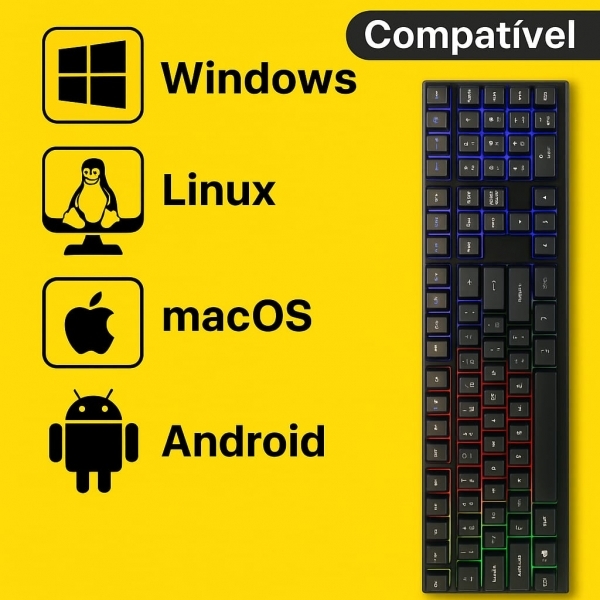 Kit Gamer Teclado Rgb Usb Mecânico Fone Mouse Led Gamer