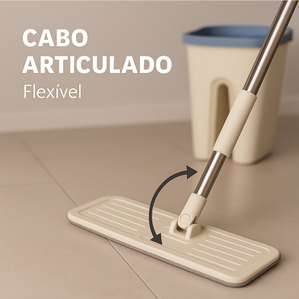 Mop limpeza 6L com balde articulado esfregão multiuso casa