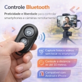 Kit Gravação 5 em 1 Tripé Microfone LED Controle Bluetooth
