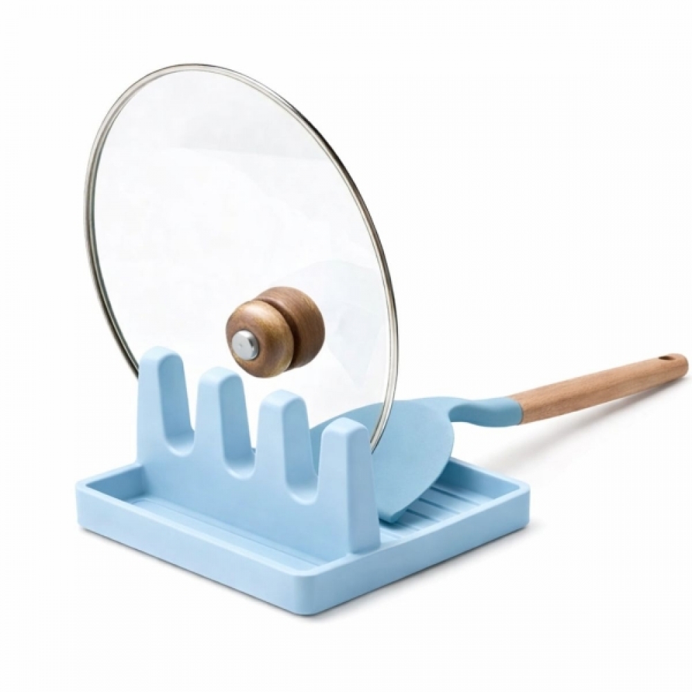 Suporte Descanso Tampa Panela Utensílios Organizador Cozinha - Azul