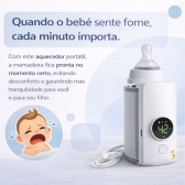 Aquecedor Mamadeira Portátil USB Recarregável com Visor LCD