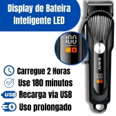 Máquina Cortar Cabelo 5w Led Barbeador 5w Aparador Pelos Preta/dragão