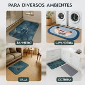 Kit 2 Tapetes Impermeável Antiderrapante Banheiro Cozinha - 2 Quadrado