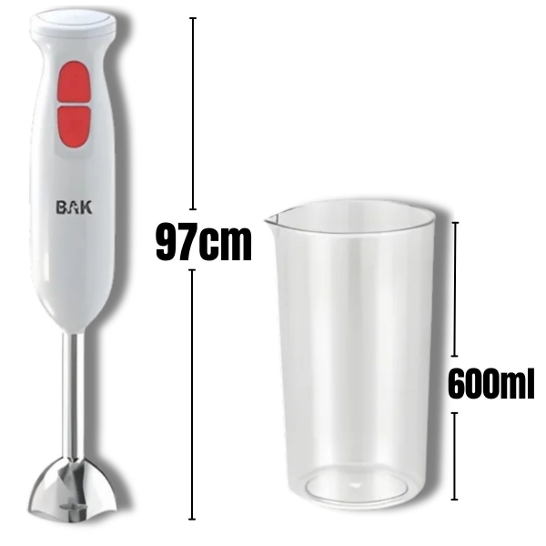 Mixer Misturador Elétrico Branco Bak 300w Com 600ml 110v