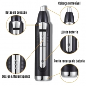 Máquina Aparador Pelos Elétrico Nariz Ouvido Sem Fio Bivolt