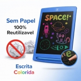 Lousa Mágica Infantil LCD 12 Para Desenhar e Escrever - Azul