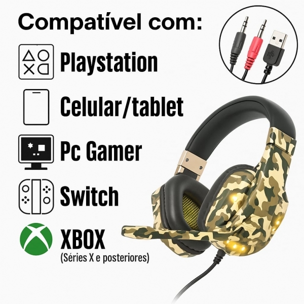 Kit Gamer Teclado Rgb Usb Mecânico Fone Mouse Led Gamer