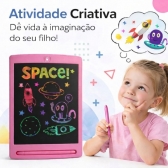 Lousa Mágica Infantil LCD 12 Para Desenhar e Escrever - Rosa