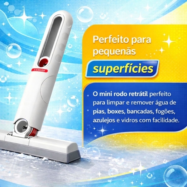 Mini Rodo Retrátil Multiuso Para Pia Bancada E Box