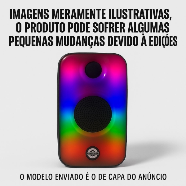 Caixa de Som Bluetooth Portátil 12W Potente com Luz