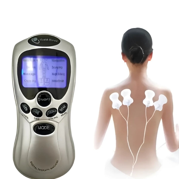 Massageador Digital Aparelho Fisioterapia Eletrochoque Cinza