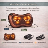 Almofada Massageadora Shiatsu Aquecimento no Carro e em Casa