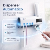 Porta Escova Esterilizador UV Dispenser Pasta Automático