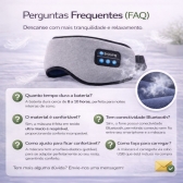 Máscara Dormir Bluetooth Fone Ouvido Música Relaxante Sono