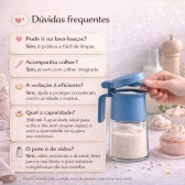 Açucareiro de Vidro 350ml com Tampa Vedada e Colher Azul e Cinza - Azul escuro