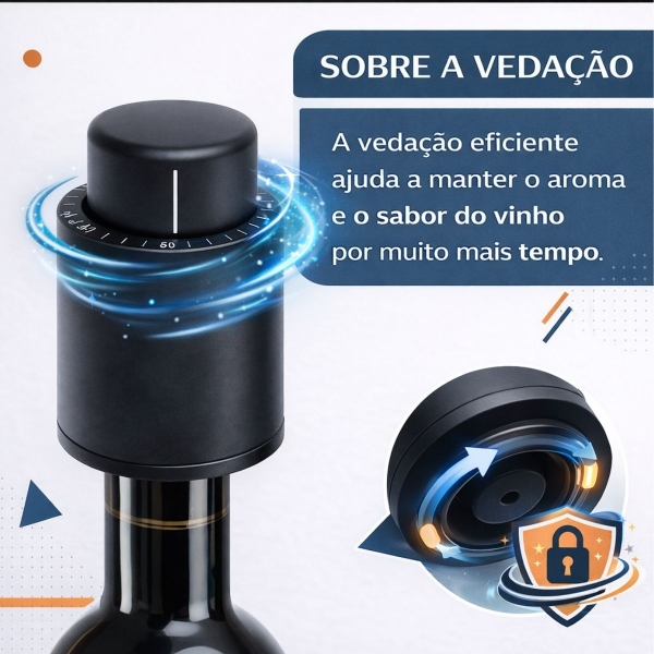 Tampa Para Vinho A Vácuo Pressão Vedação Premium