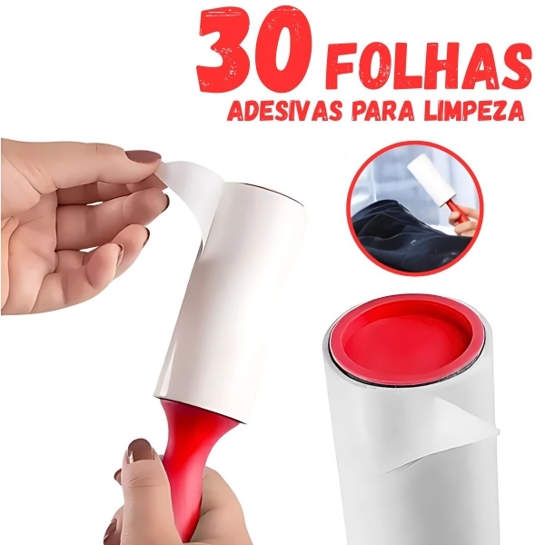 Rolo Adesivo Removedor De Tira Pelos Roupas Sofa Com 3 Refil