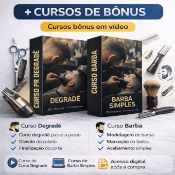 Kit Barbeiro Profissional Completo Tesoura Desbaste Pentes Aparador de pelo nariz