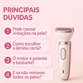 Depilador Elétrico 4 em 1 Recarregável para Rosto e Corpo