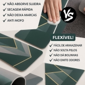 Kit 2 Tapetes Impermeável Antiderrapante Banheiro Cozinha - Redondo/Quadrado