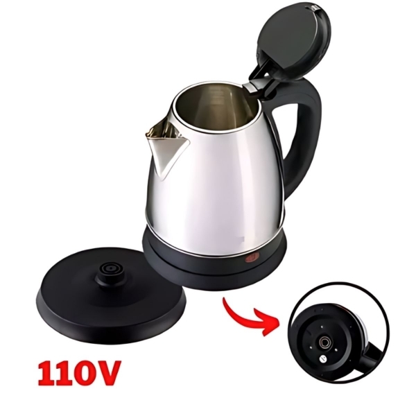 Chaleira Elétrica Inox 1,8 Litros Jarra Bule BAK Cor Prata