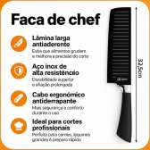 Kit Facas Cozinha 6 Peças Aço Inox Com Tesoura e Descascador