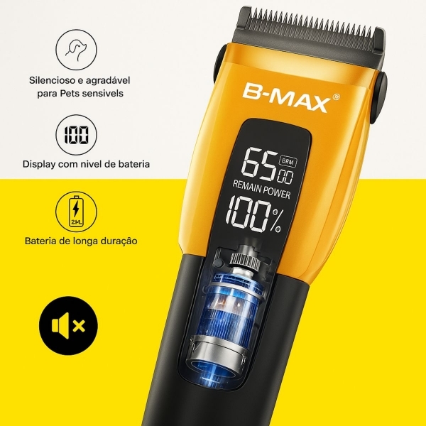 Kit Máquina de Tosa B-MAX + Luva Removedora de Pelos PETS