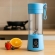 Mini Liquidificador Portátil Recarregável 380ML 6 Laminas - Azul