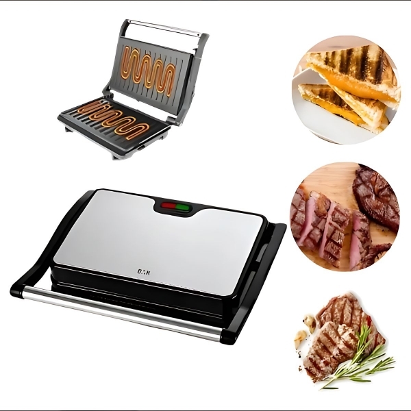 Grill Sanduicheira Press Gourmet Ceramic Inox  Preto 750W