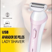 Depilador Elétrico Corporal Lady Shaver Aparador Pelo Nariz Rosa