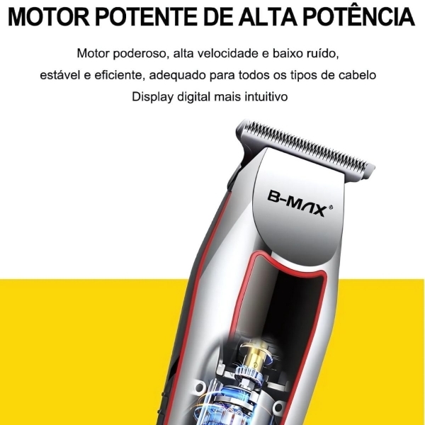 Máquina Cortar Cabelo Sem Fio Acabamento Profissional USB