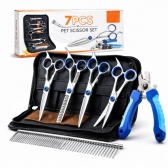 Kit Tosa Pet Profissional Pente Tesouras Alicate Cães Gatos