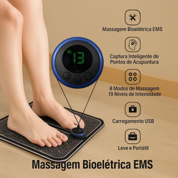 Kit Massageador pescoço e pés - Cinza