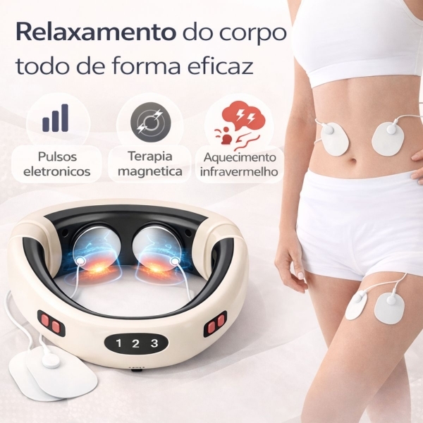 Massageador Cervical Elétrico Portátil Relaxamento Pescoço